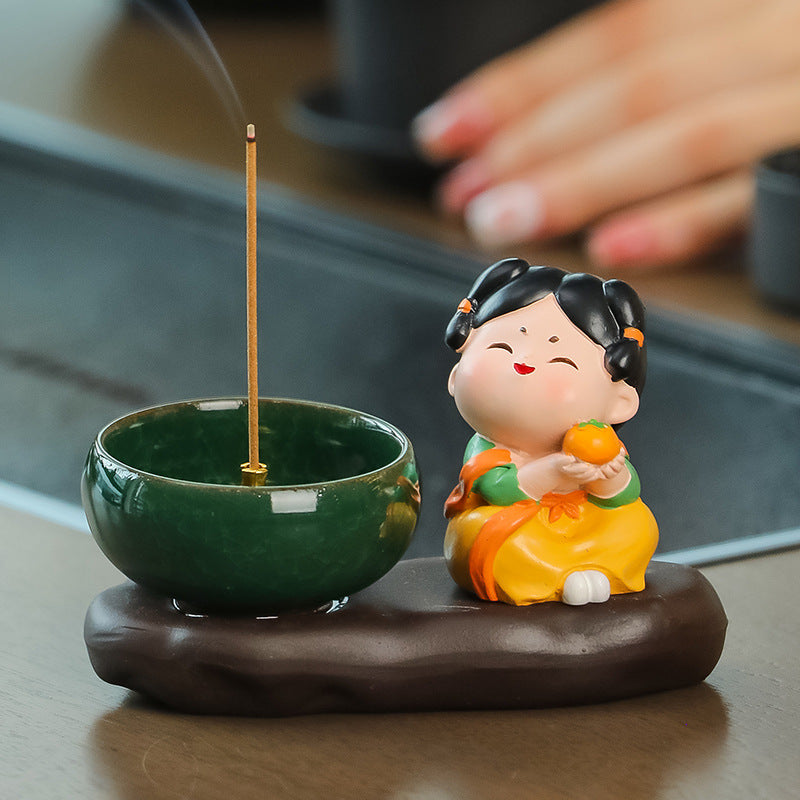 Tang Lady - Symbolizing everything going well. Chinese incense stick with a sense of luxury. Ceramic Incense stick and Tea Pet 【Available for both stick and coil incense】
