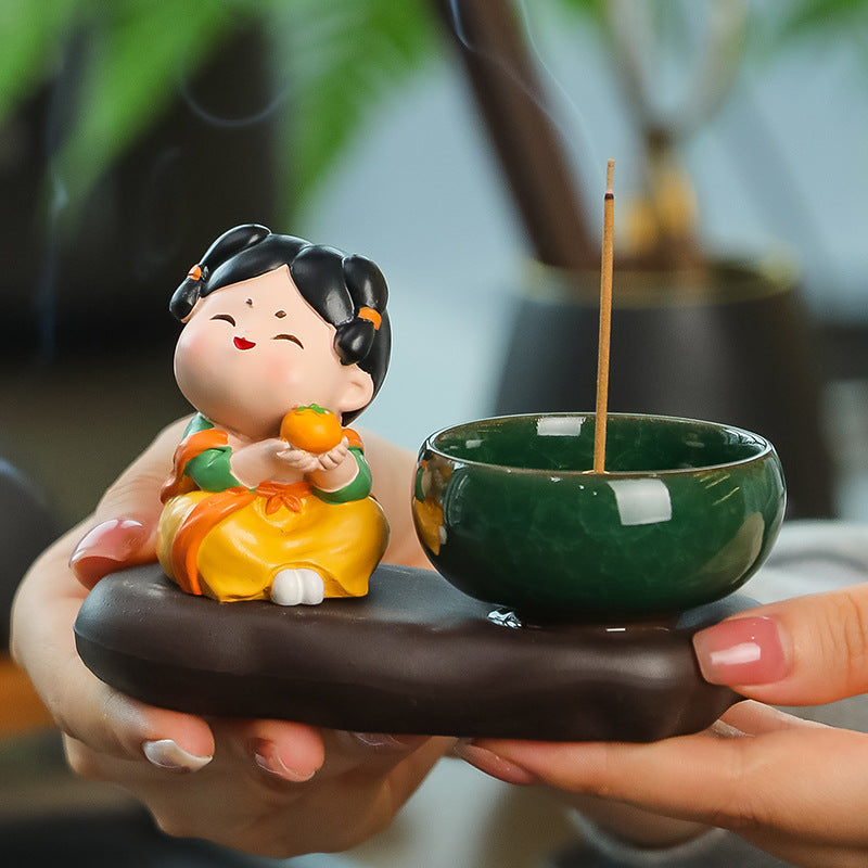 Tang Lady - Symbolizing everything going well. Chinese incense stick with a sense of luxury. Ceramic Incense stick and Tea Pet 【Available for both stick and coil incense】