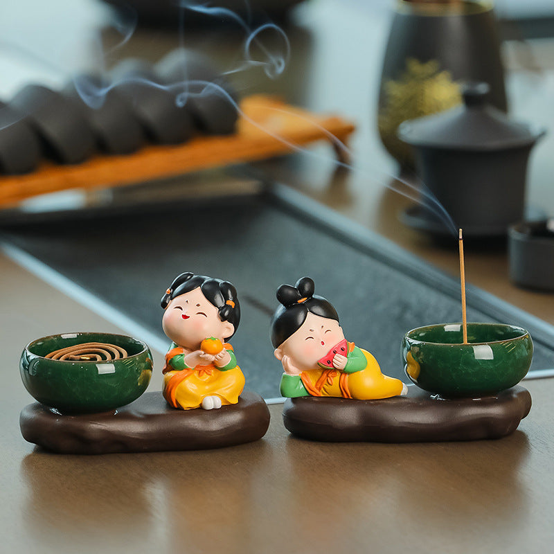 Tang Lady - Symbolizing everything going well. Chinese incense stick with a sense of luxury. Ceramic Incense stick and Tea Pet 【Available for both stick and coil incense】
