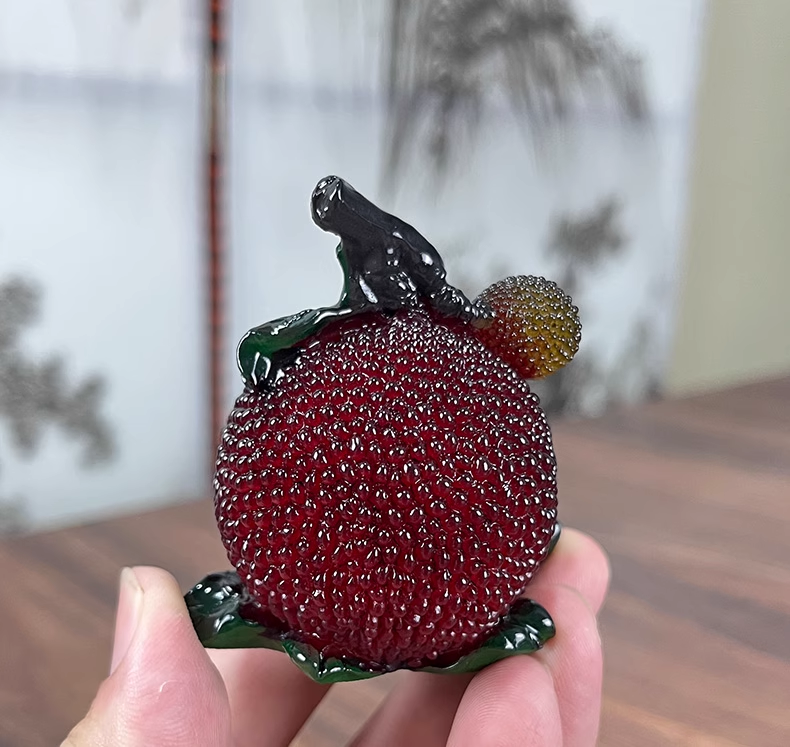 Color-changing bayberry tea pet, temperature-changing resin tea set accessories