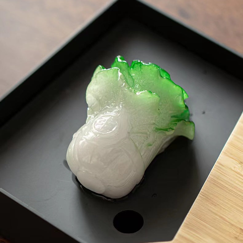 Cabbage color-changing tea pet figurine, tea ceremony accessory, creative and personalized tea play