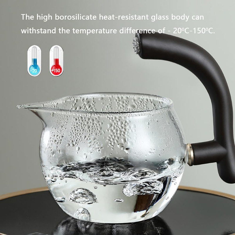 Semi automatic glass palace lamp magnetic tea set