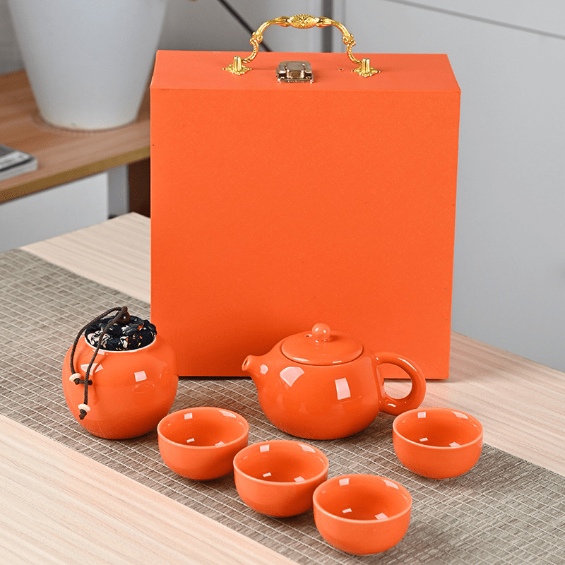 Ding Yao Xi Shi Kung Fu Tea Set (orange )