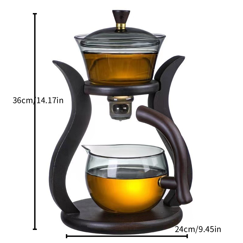 Semi automatic glass palace lamp magnetic tea set