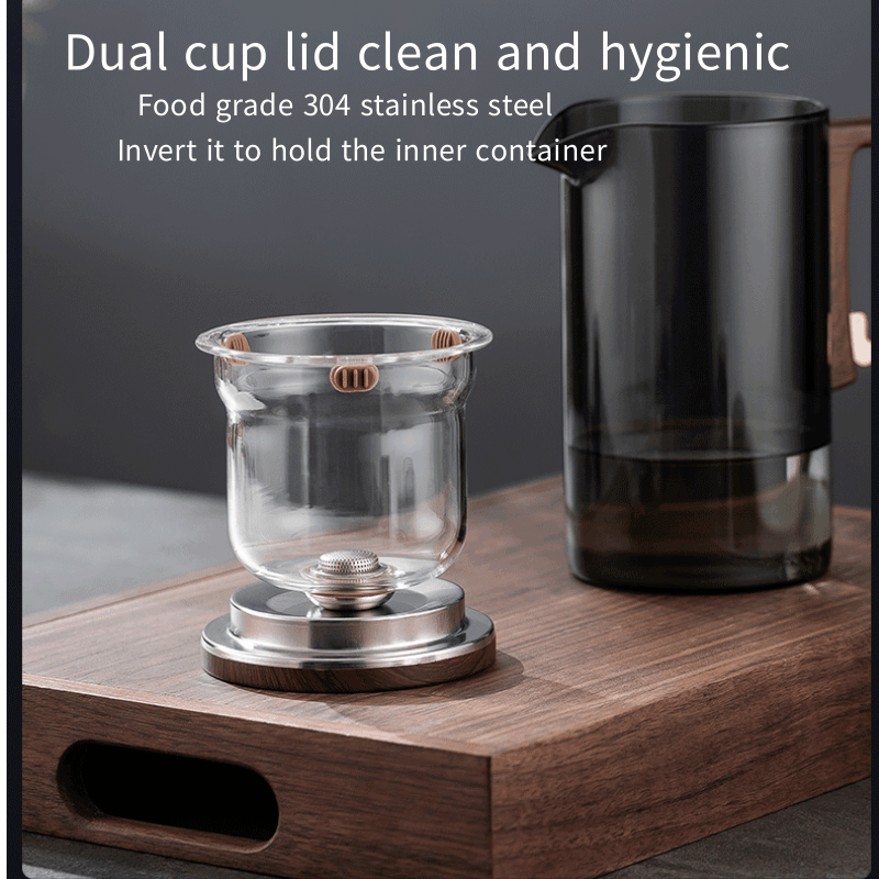 Small waist elegant cup, tea pot with filter