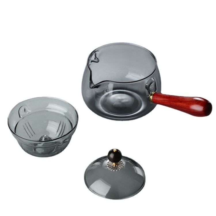Glass Teapot with Infuser, 360 Rotation Gongfu Teapot