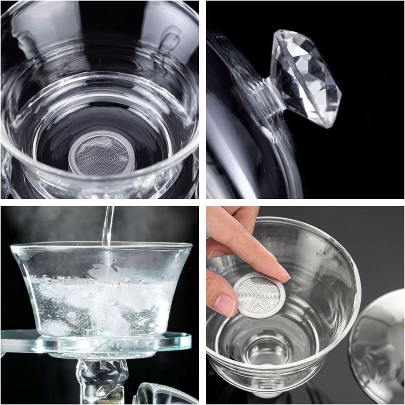 Lazy Kung Fu semi-automatic tea set, step by step rising tea brewing device