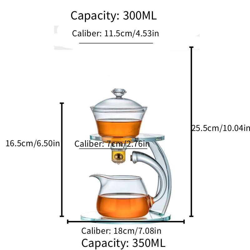 Lazy Kung Fu semi-automatic tea set, step by step rising tea brewing device