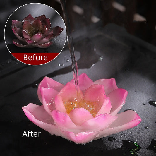Color-changing lotus tea pet small accessories, tea table, tea play creative tea table ornaments