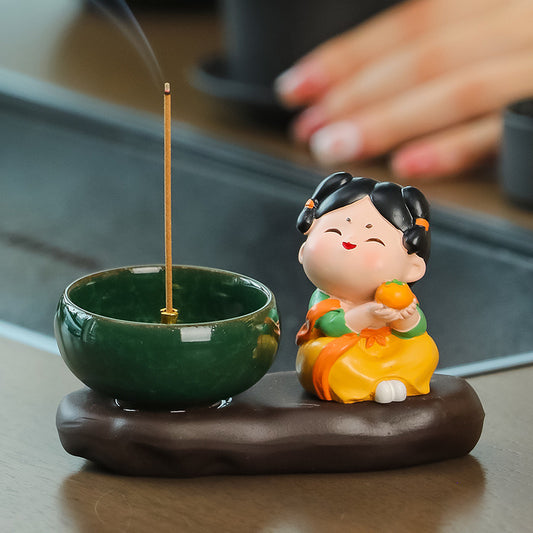 Tang Lady - Symbolizing everything going well. Chinese incense stick with a sense of luxury. Ceramic Incense stick and Tea Pet 【Available for both stick and coil incense】