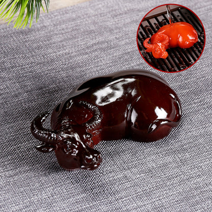 Color-changing tea pets, a pair of cow figurines, Zen creative tea play, kung Fu tea set accessories