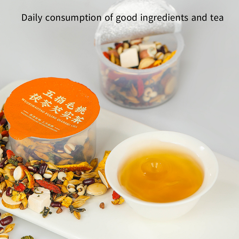 Small jar flower tea, Five Fingered Peach, Poria cocos, Gorgeous Fruit Tea