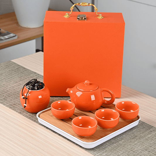 Ding Yao Xi Shi Kung Fu Tea Set (orange )