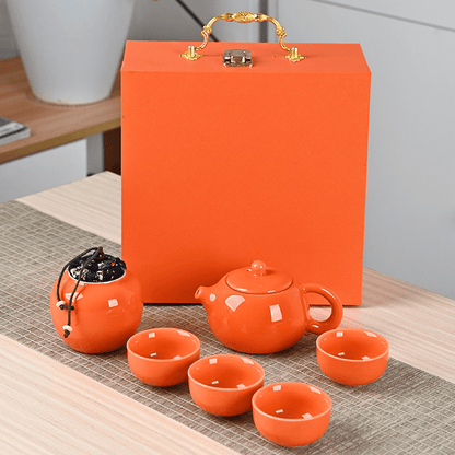Ding Yao Xi Shi Kung Fu Tea Set (orange )