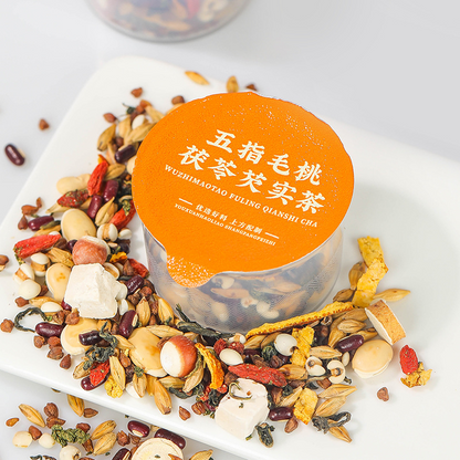 Small jar flower tea, Five Fingered Peach, Poria cocos, Gorgeous Fruit Tea