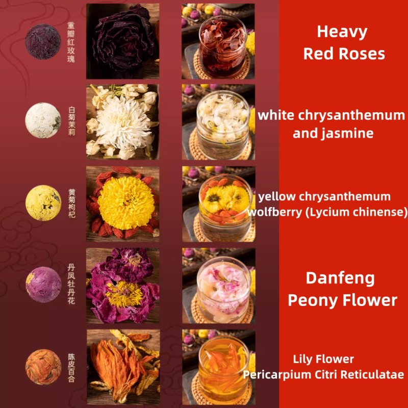 Flower Tea 、rose petal osmanthus jasmine and other flavor combinations (1 Can 10 Pills)