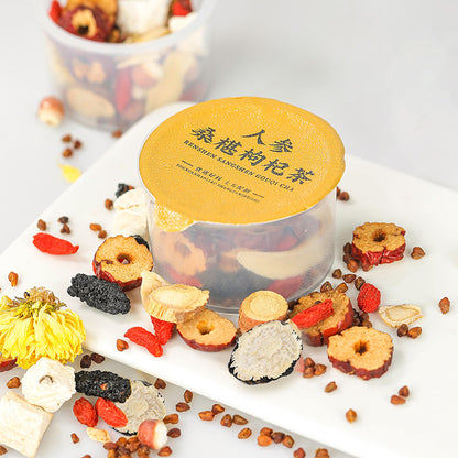 Small jar flower tea、Ginseng, Mulberry, Goji Berry Tea