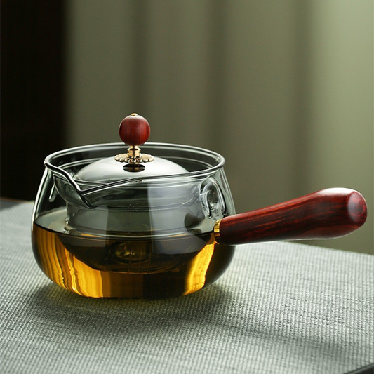 Glass Teapot with Infuser, 360 Rotation Gongfu Teapot