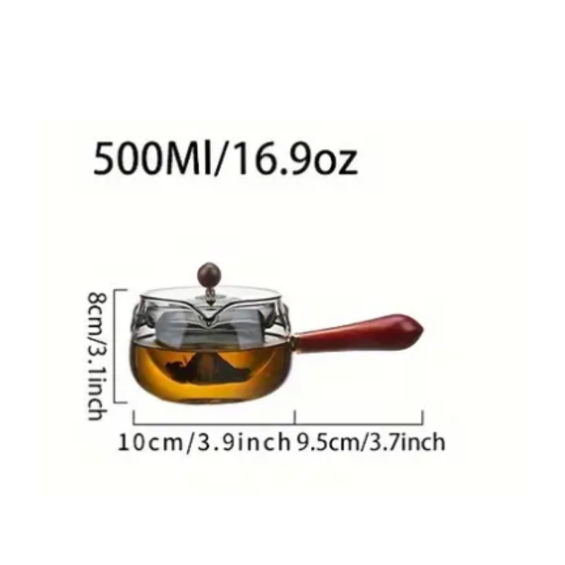 Glass Teapot with Infuser, 360 Rotation Gongfu Teapot