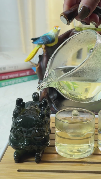 Semi Automatic Glass Teapot Set  (Bird)