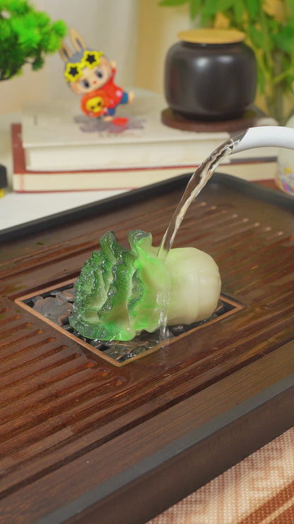Cabbage color-changing tea pet figurine, tea ceremony accessory, creative and personalized tea play